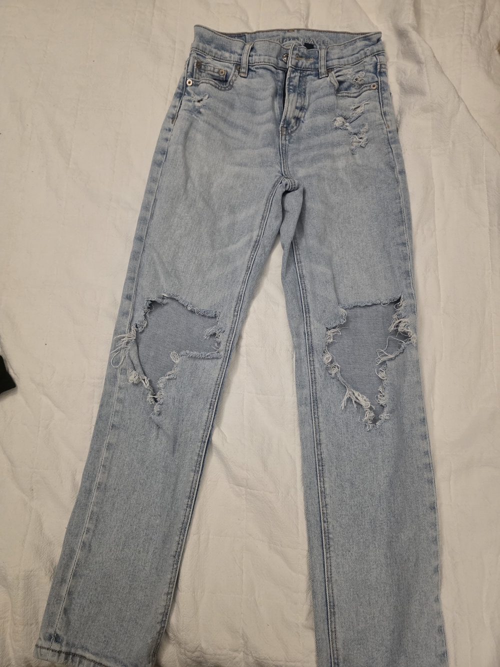 Light Wash Distressed Women’s Jeans Sz 000 Worn 2x